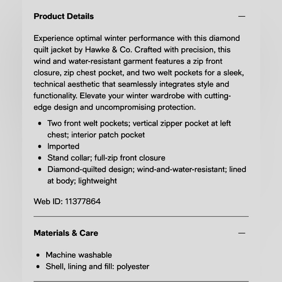 🔥Hawke & Co. Blue Diamond Quilted Puffer Jacket Coat🔥 - Picture 16 of 16